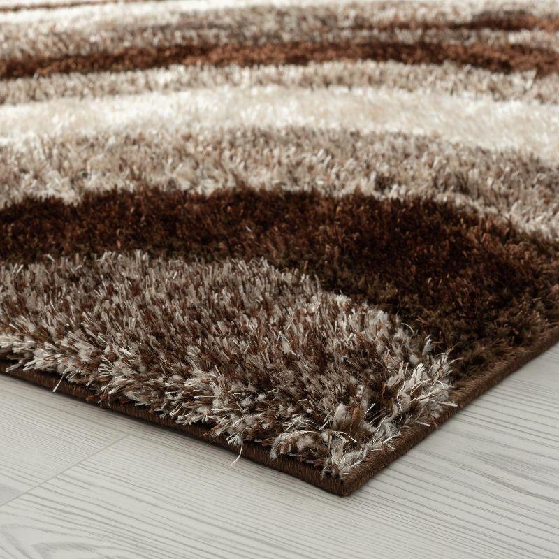 Luxe Weavers Modern Shag Geometric Area Rug, Brown 5x7