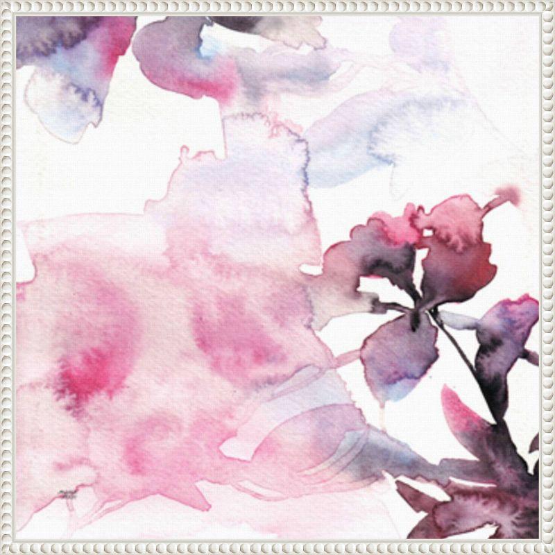 Amanti Art 22"x22" Watercolor Floral Pink Purple Trio II by Andrea Bijou Framed Canvas Wall Art Print