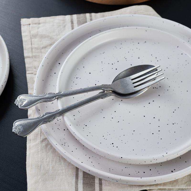 Stone Lain Jade 16-Piece Stoneware Dinnerware Set, Service for 4, White