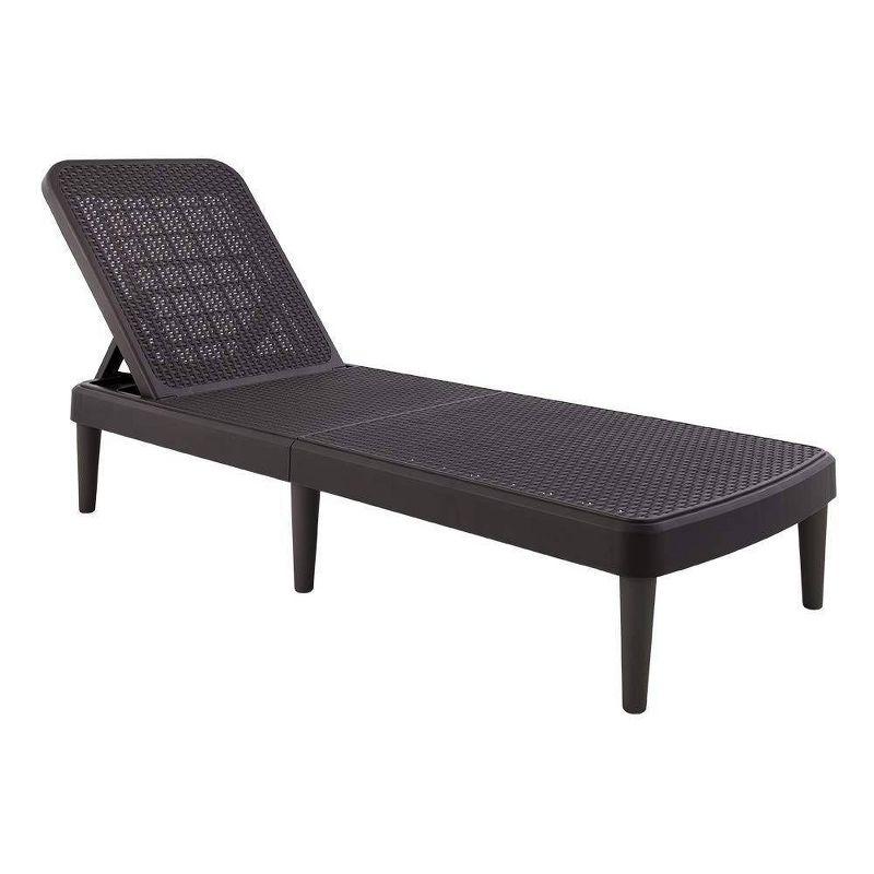 Tahiti Rattan Chaise Lounge - Brown - Lagoon: Adjustable, Mold & UV Resistant, Polypropylene Weave, Resin Frame