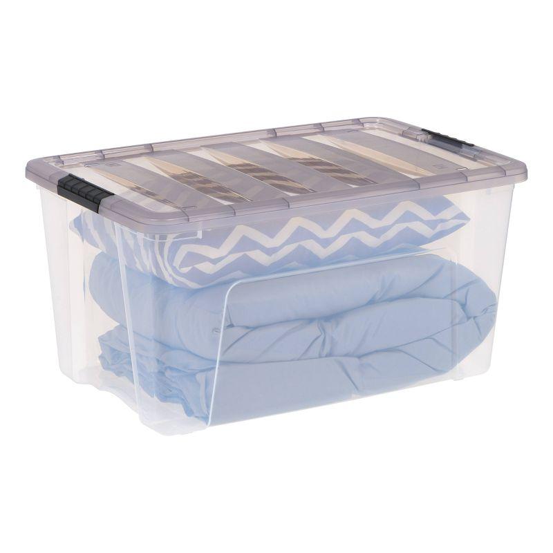 72 Qt./18 Gal. Plastic Storage Boxes with Latching Lids in Clear