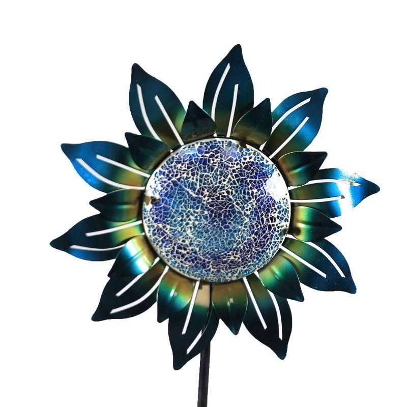 Home & Garden 55.0" Blue Mosaic Flower Stake Landscape Decor Regal Art & Gift  -  Decorative Garden Stakes