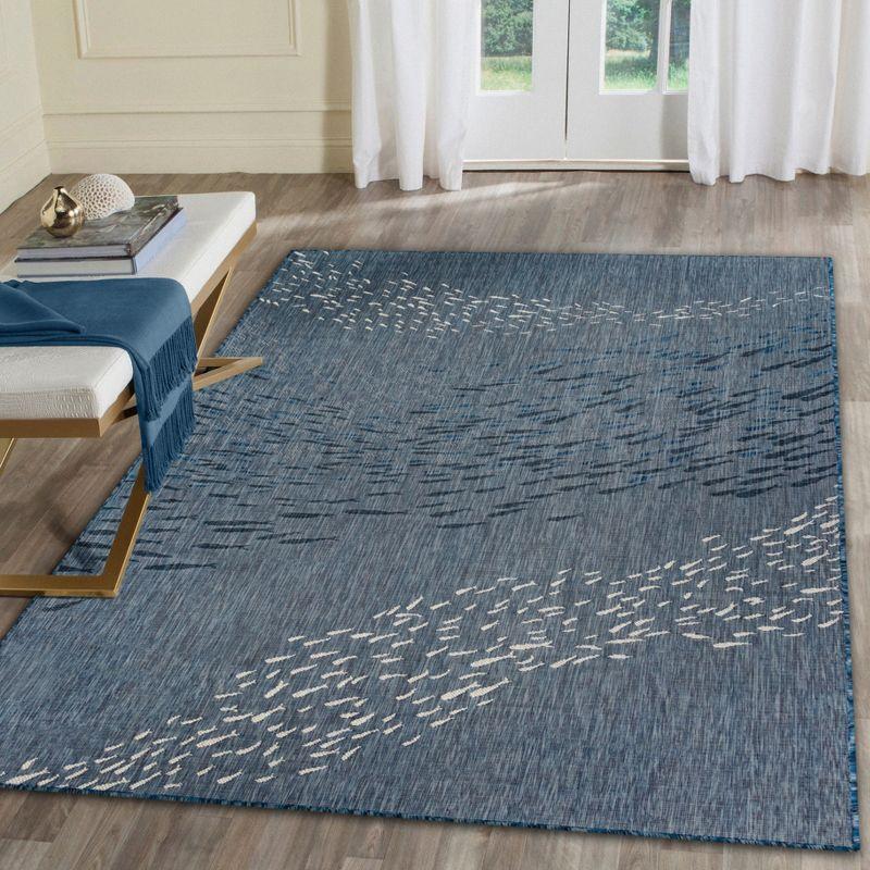 Liora Manne Carmel Vintage Floral Indoor/Outdoor Rug Navy 3'3" x 4'11"