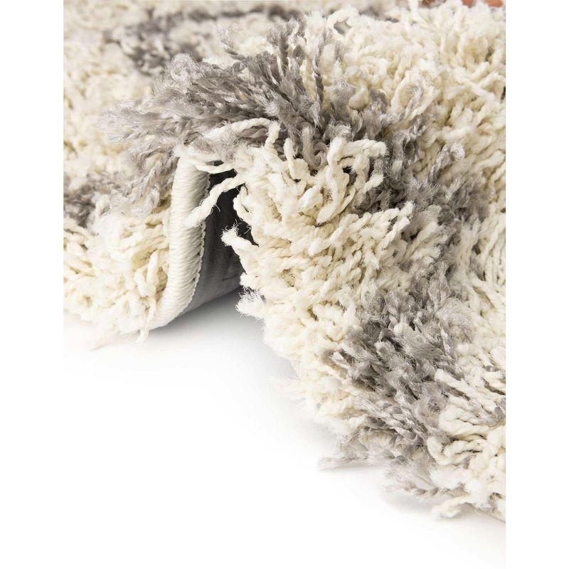 Unique Loom 6' 0 x 9' 0 Rectangle Trellis Shag Ivory Area Rug