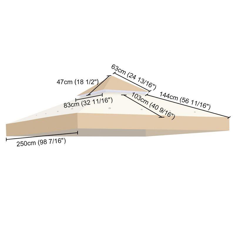 Yescom 8x8 Ft 2-Tier Gazebo Top Replacement Beige+White