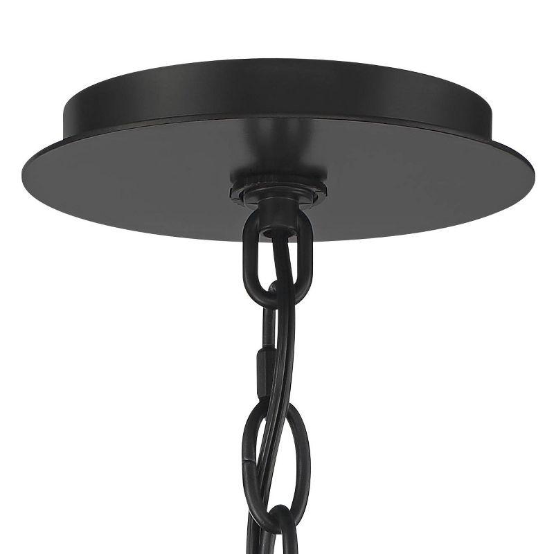 Franklin Iron Works Geometric Form Black Pendant Chandelier 19 1/2" Wide Industrial Open Frame 5-Light Fixture for Dining Room House Foyer Kitchen