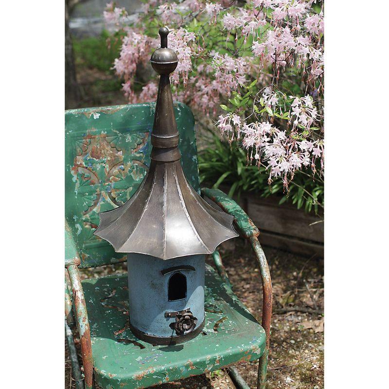 Metal Birdhouse - Storied Home: Freestanding, Weather-Resistant, No Assembly Required