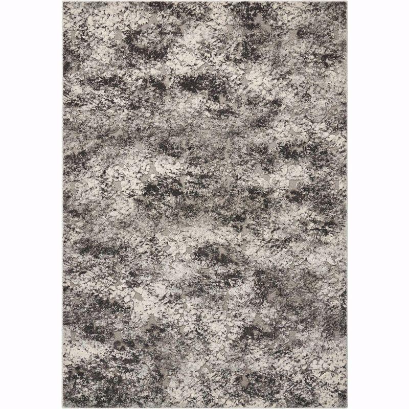 Ash Rectangular Chenille and Synthetic Area Rug 5'3" x 7'3"