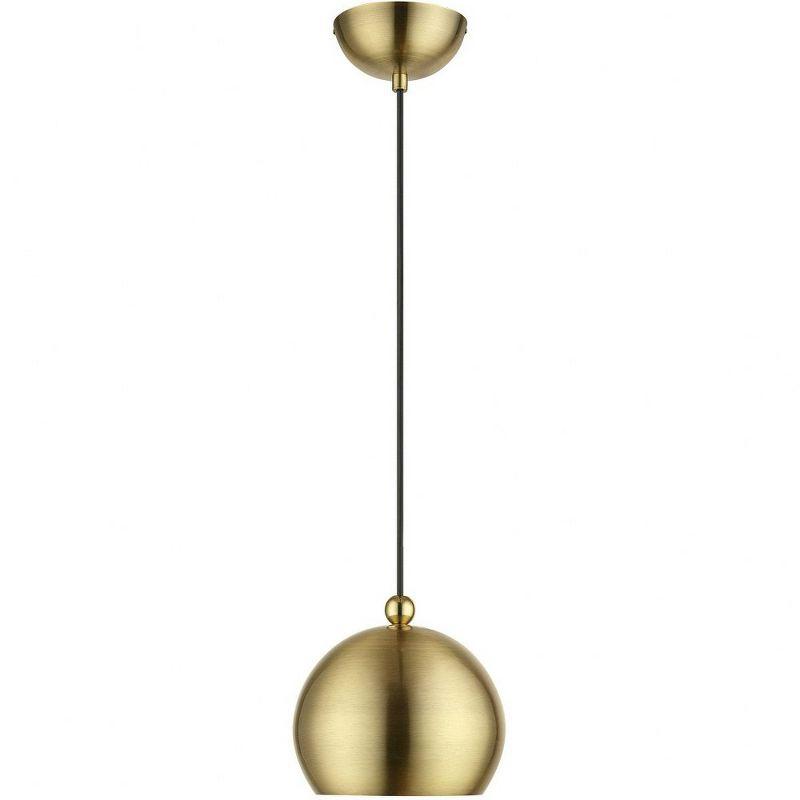 Livex Lighting Stockton 1 - Light Pendant in  Antique Brass/Polished Brass