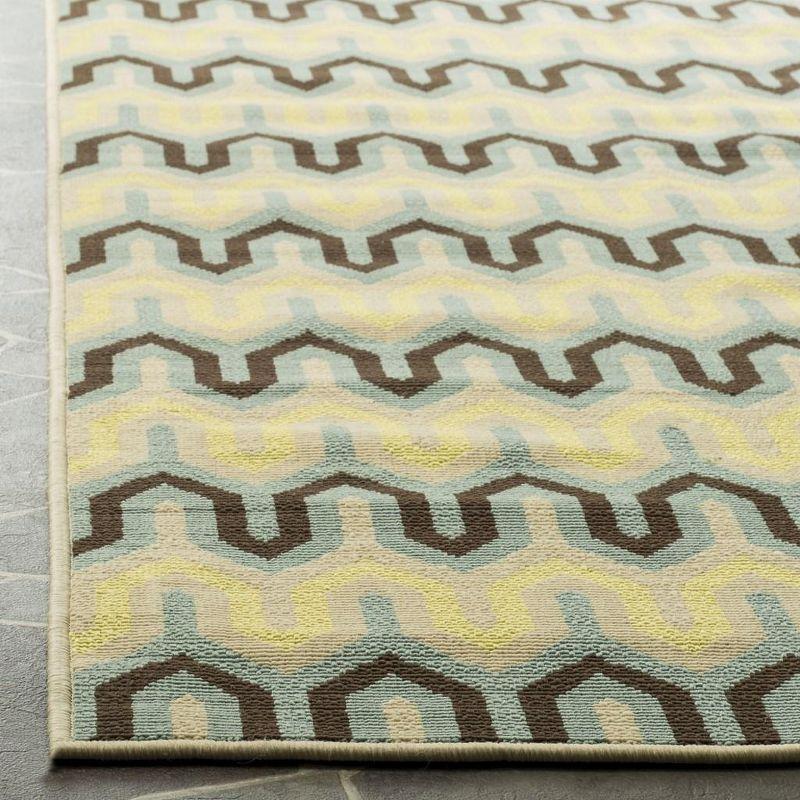 Hampton Light Blue Geometric Synthetic Outdoor Area Rug