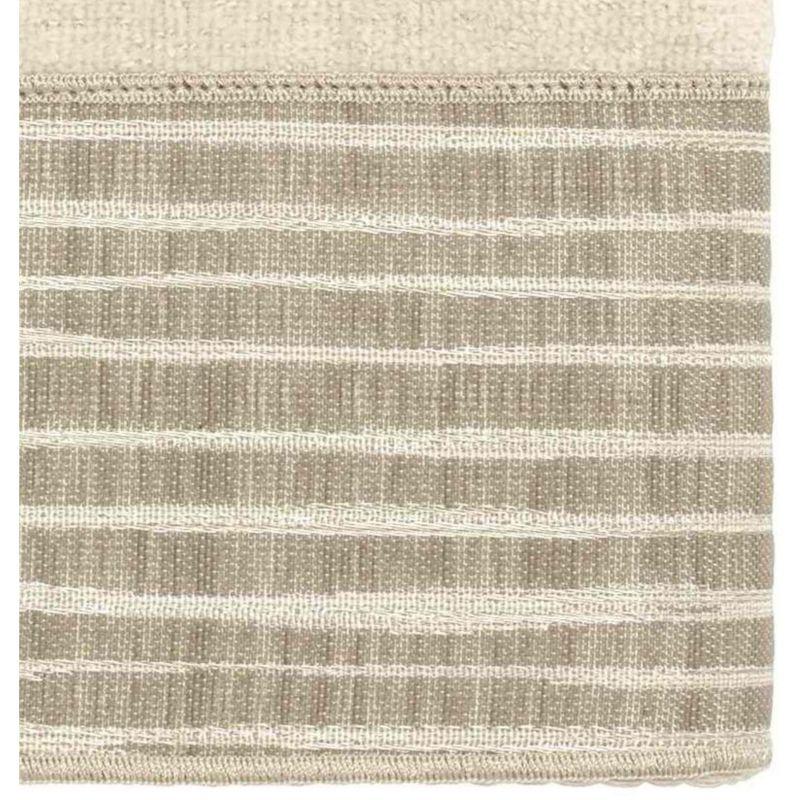 Beige Cotton Hand Towel with Woven Border