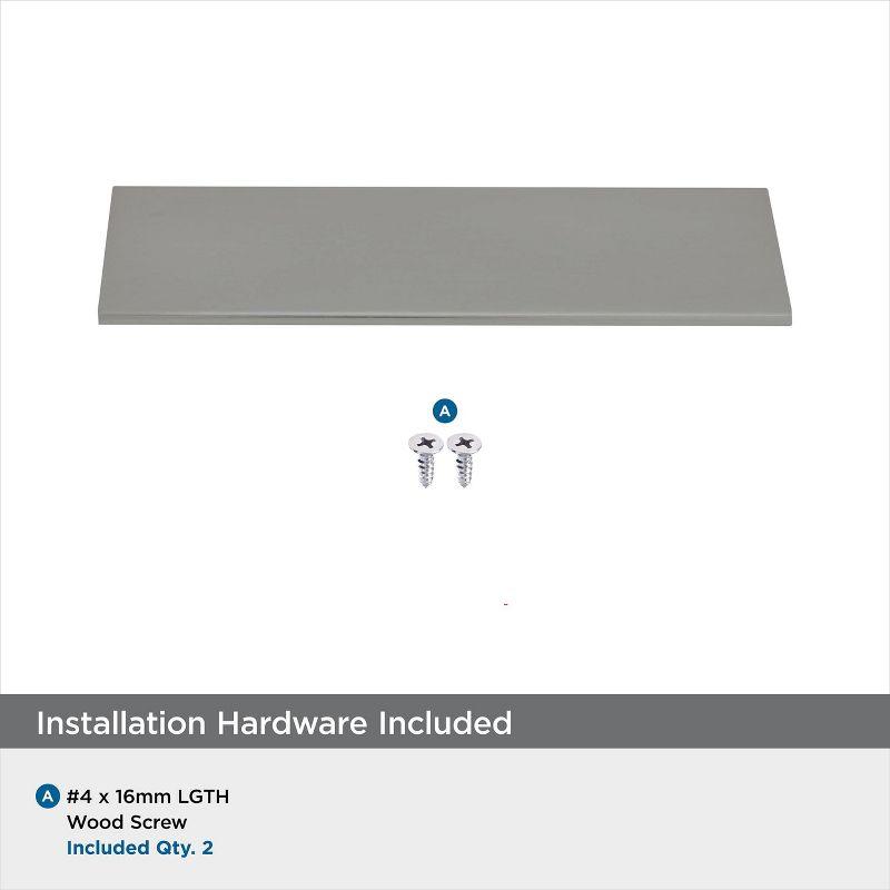 Amerock Edge Pulls 3-3/4 inch (96mm) Center-to-Center Satin Nickel Cabinet Edge Pull, 25 Pack