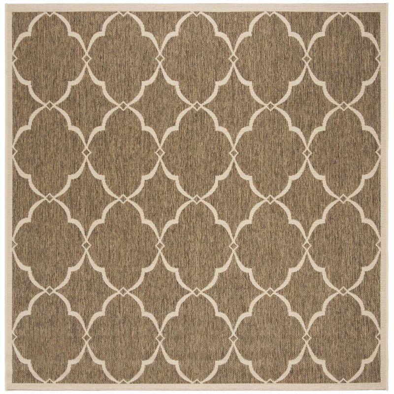 Beach House BHS125 Power Loomed Indoor/Outdoor Area Rug - Beige/Cream - 6'7"x6'7" - Safavieh