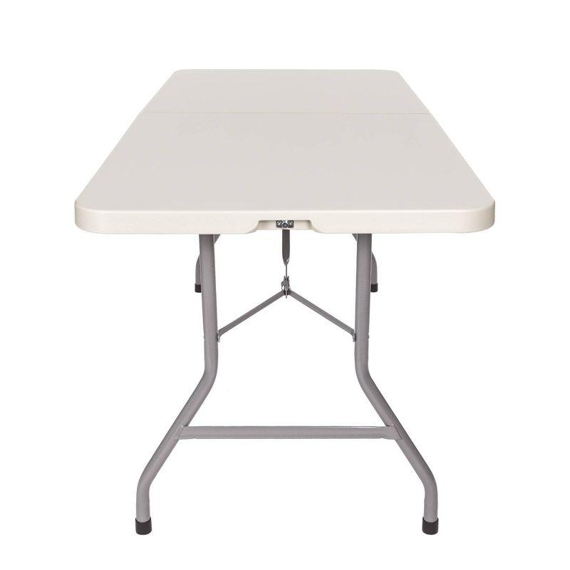 Hampden Furnishings 30"x72" Baldwin Collection Fold-In-Half Table Gray: Portable, Sturdy, No Assembly, 5-Year Warranty