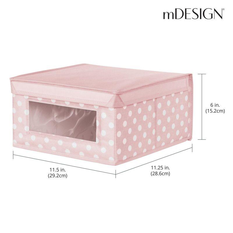 mDesign Medium Fabric Nursery Box with Lid/Window