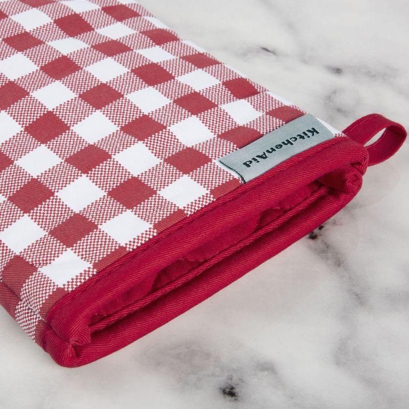 KitchenAid Gingham Oven Mitt 2-Pack Set, 7" x 13"