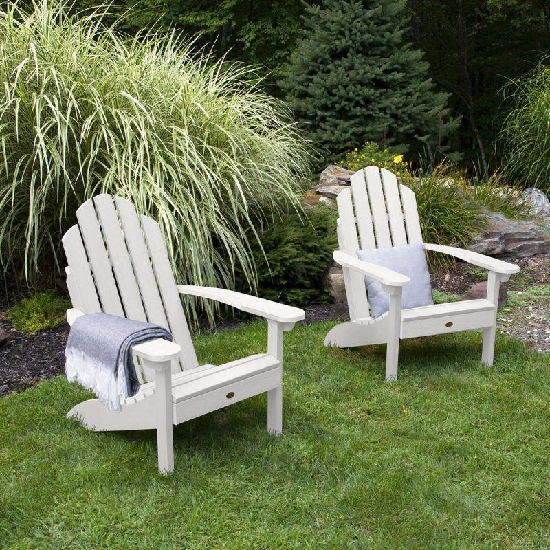 Classic Westport White Adirondack Chair Set with Arms