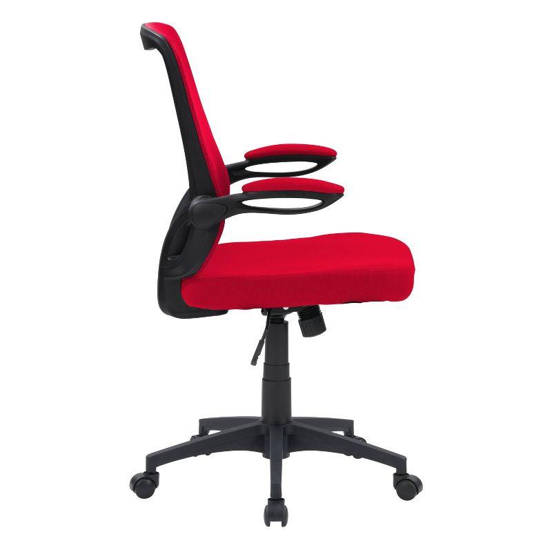 Curved Lumbar Support High-Back Mesh Office Chair in Red