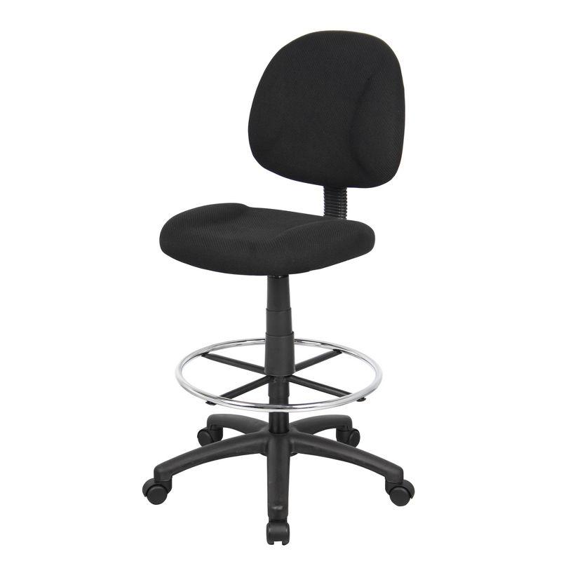 ErgoFlex Black Nylon Adjustable Drafting Swivel Chair with Footring