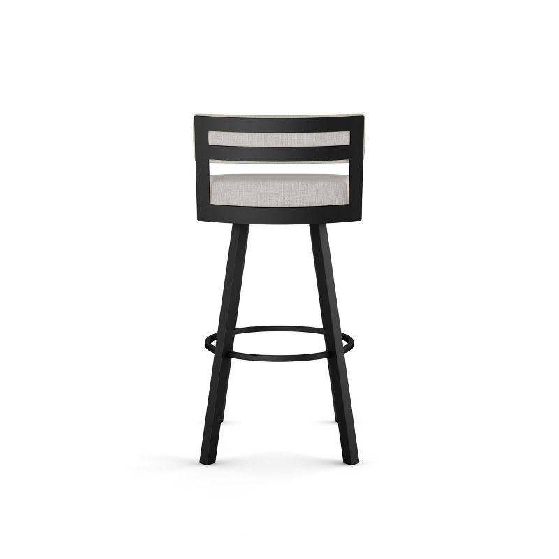 Amisco Travis Upholstered Counter Height Barstool Gray/Black: 26" Fixed Seat, Steel Frame, Polyester