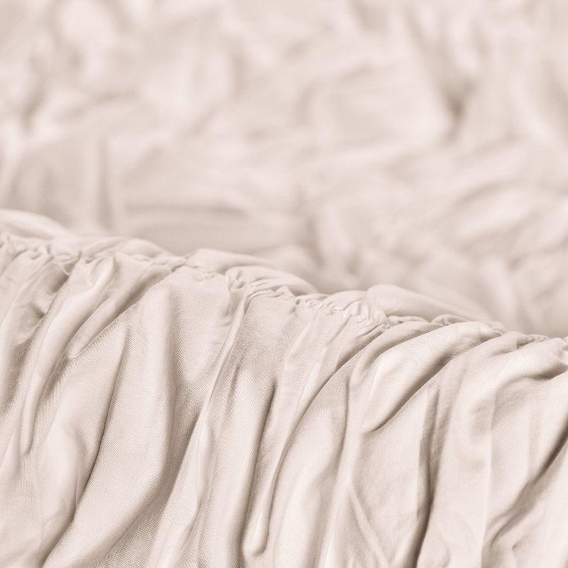 Chanasya Chanasya Ruched Ruffled Pleated Textured Washed Microfiber Duvet Set