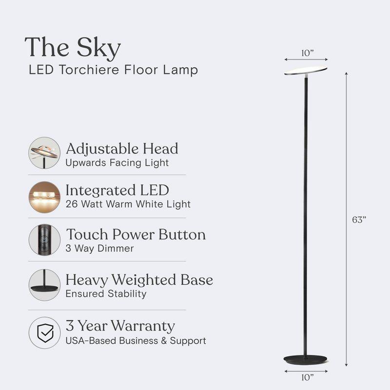 Brightech Sky Industrial 63 in. Dimmable LED Floor Lamp with Adjustable Head