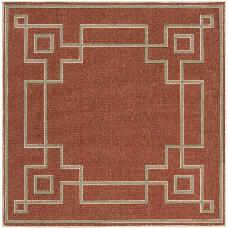 Amherst Machine Woven Geometric Rust Red Area Rug