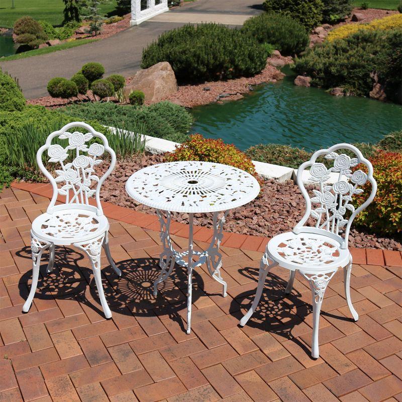 SunnyDaze Decor 2 - Person Metal Patio Dining Set with Round Table
