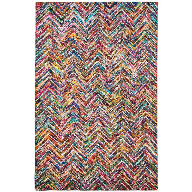 Handmade Multicolor Tufted Cotton Area Rug