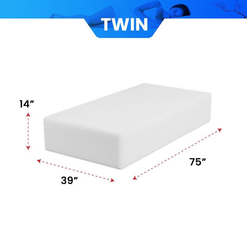 FDW 14 inch Mattress Gel Memory Foam Mattress for Cool Sleep & Pressure Relief/CertiPUR-US Certified/Bed-in-a-Box/Pressure Relieving