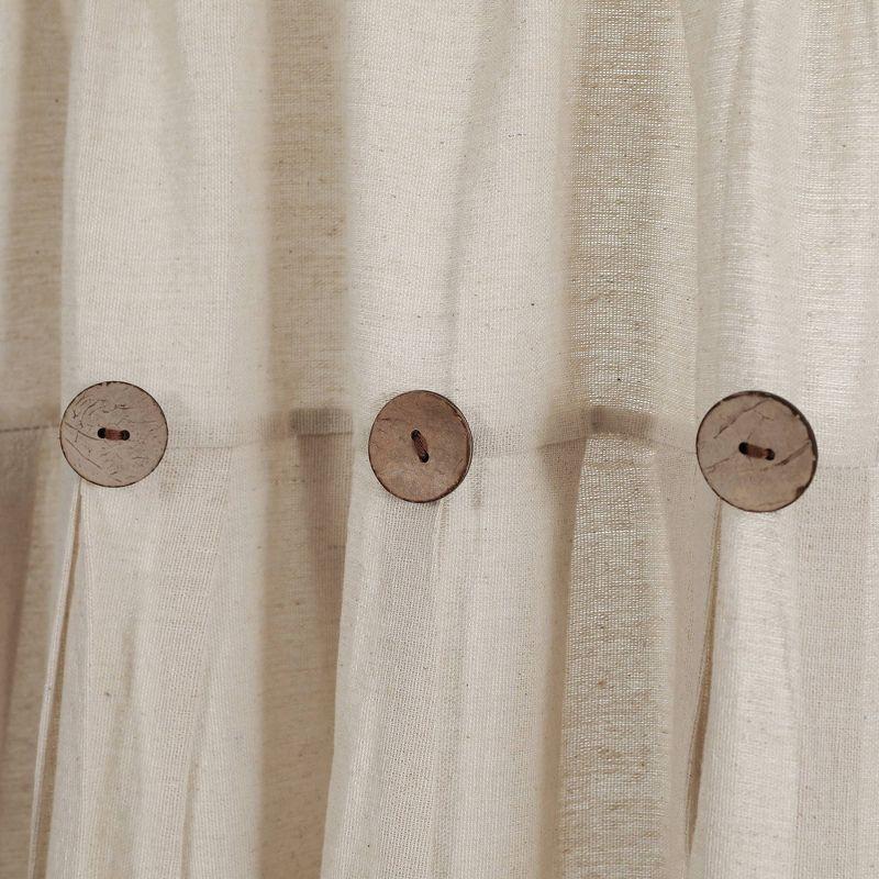 Lush Decor Linen Button Cotton Blend Tailored 29'' W Cafe Curtain (Set of 2)