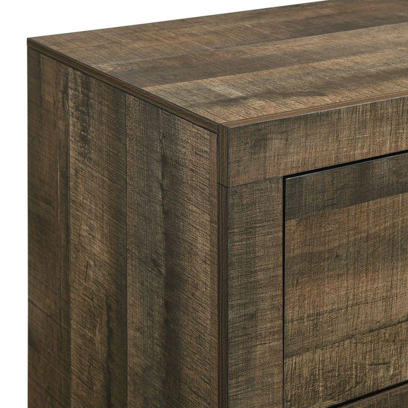 Rustic Brown 2-Drawer Solid Wood Nightstand