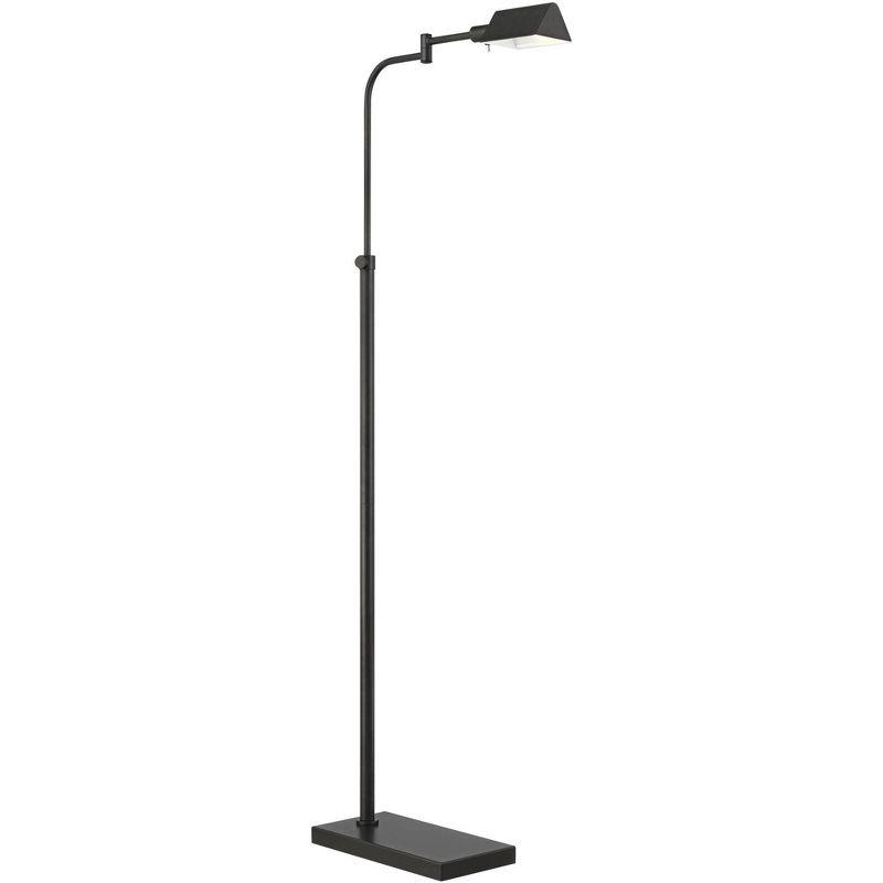 Possini Euro Design Keegan Traditional Pharmacy Floor Lamp 54" Tall Dark Bronze Adjustable Swing Arm Metal Shade for Living Room Reading Bedroom