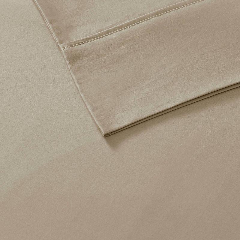 Queen Khaki Cotton Blend 525 Thread Count Sheet Set