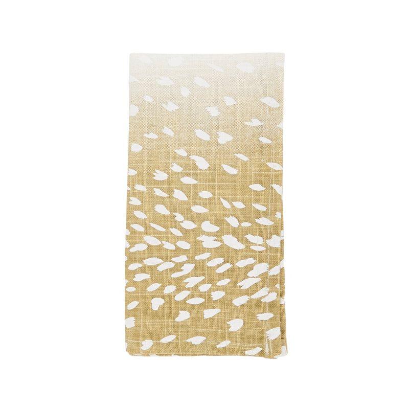 Earthy Beige Floral Print Iron Napkin Set of 4