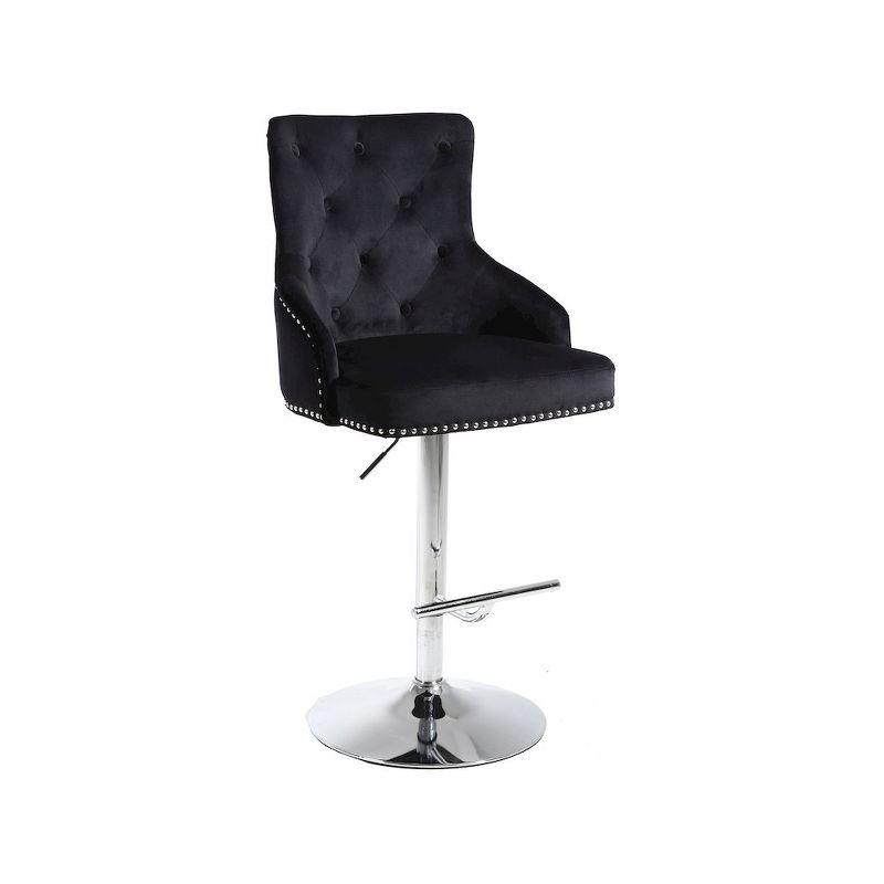 Meridian Furniture,Claude Black Velvet Adjustable Stool