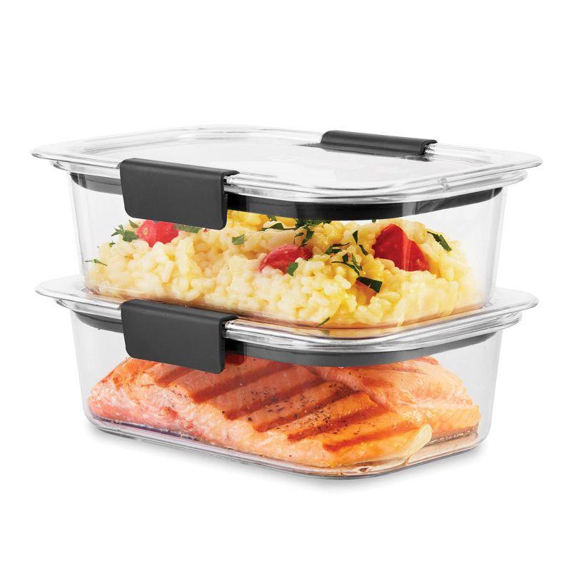 Clear BPA-Free Plastic Meal Prep Storage Containers, Set of 2