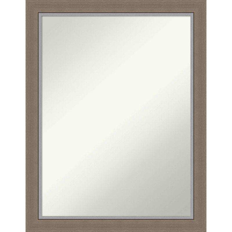 Eva Light Grey-Brown and Silver Rectangular Bathroom Vanity Mirror