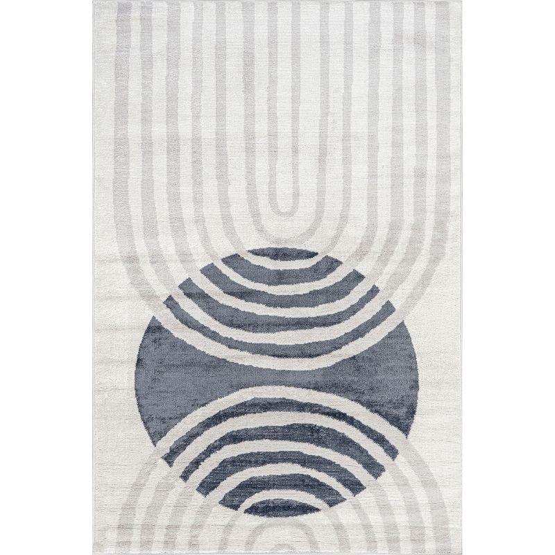 Shandra Blue and Gray Abstract 5' x 8' Area Rug