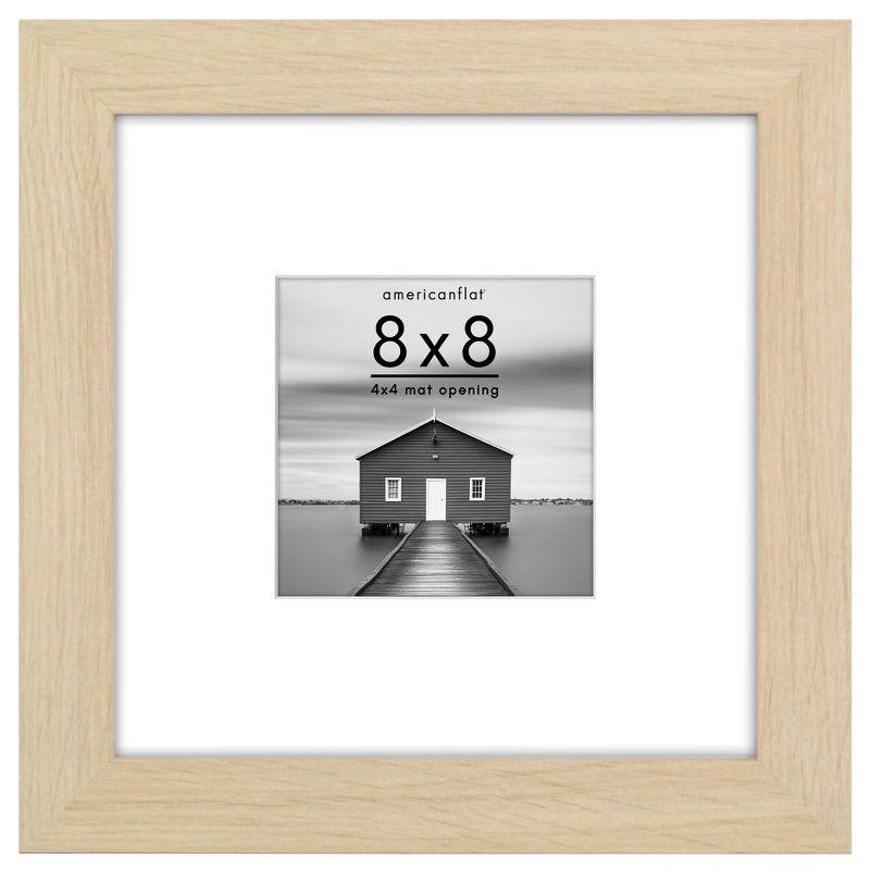Americanflat Americanflat Picture Frame - Frame with Mat - Wide Molding - Shatter-Resistant Glass