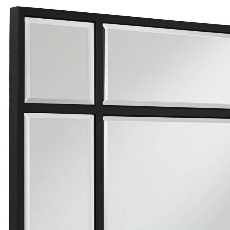 Noble Park Barrett Rectangular Vanity Wall Mirror Modern Beveled Matte Black Wood Frame 26" Wide for Bathroom Bedroom Living Room Home Entryway House