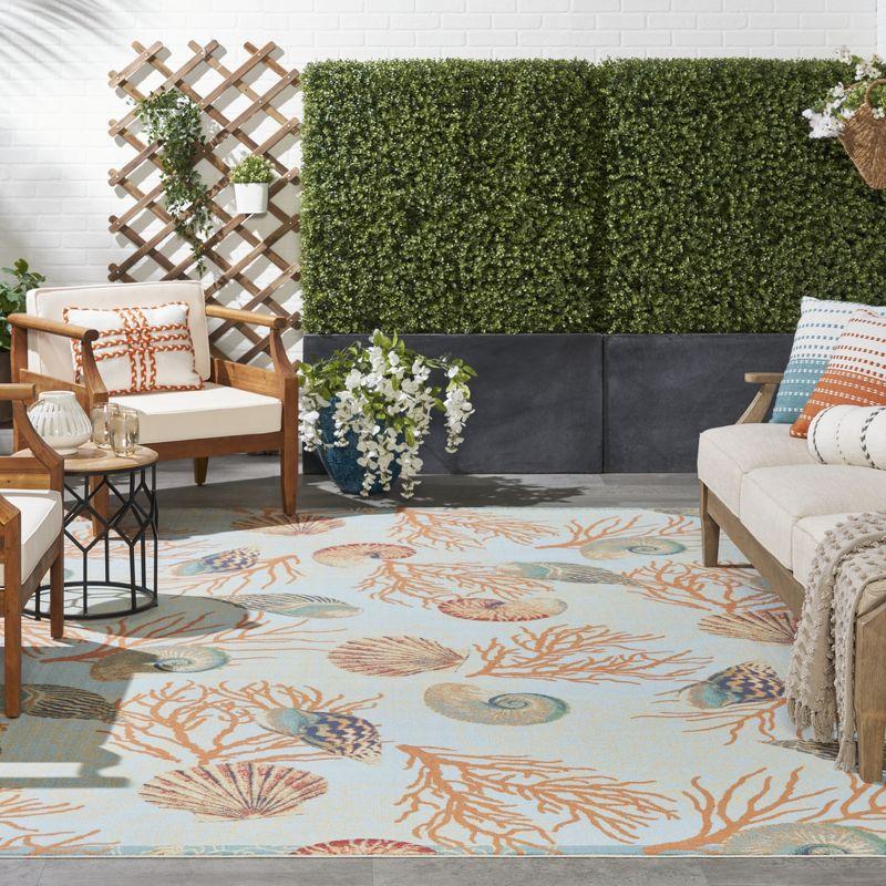 Wav01/Sun & Shade Nature Outdoor Light Blue Area Rug