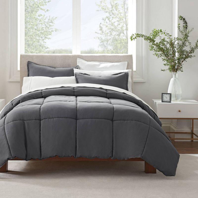 Gray Full/Queen Microfiber Comforter Set