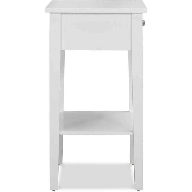 Finch Sloan Side Table White: Modern Accent Table, No Assembly, Pine Top, Wood Legs