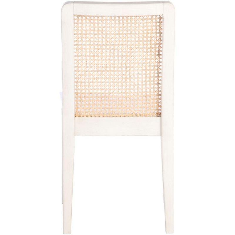 Benicio White and Natural Rattan Coastal Side Chair