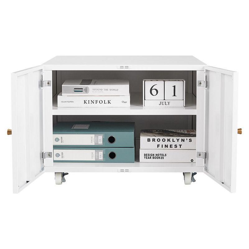 Office furniture Copier Cabinet White 2 door steel copier stand mobile pedestal file Printer Stand
