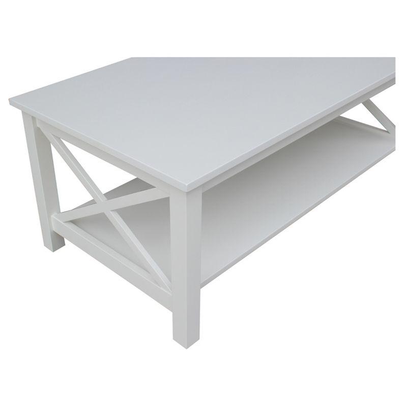 Hampton 46" White Solid Wood Rectangular Coffee Table