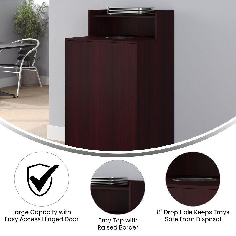 Flash Furniture Commercial Grade Tray Top Trash Enclosure With Drop Hole