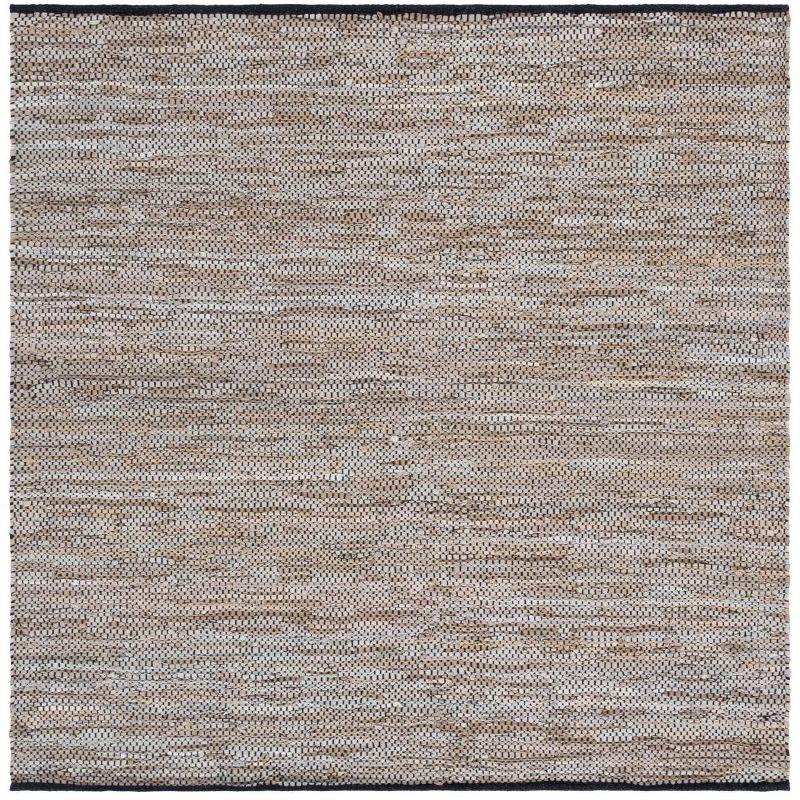 Vintage Leather VTL104 Hand Woven Indoor Area Rug - Beige - 6'x6' - Safavieh