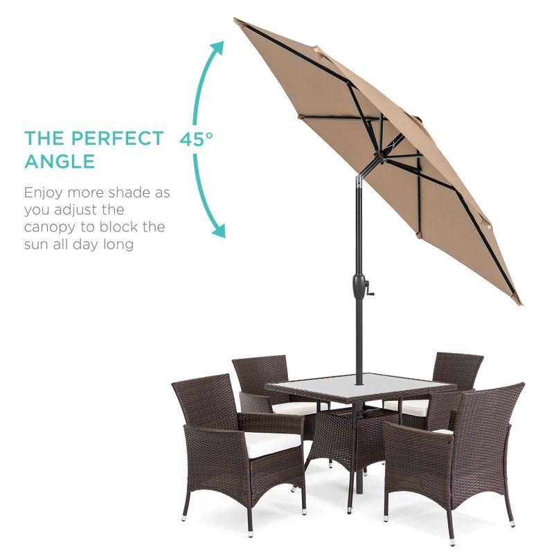 Best Choice Products 7.5ft Heavy-Duty Outdoor Market Patio Umbrella w/ Push Button Tilt, Easy Crank